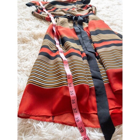 Vintage J.R. JR Nites by Carol Lin Red and Black Striped Knee Length Dress size - Picture 7 of 10